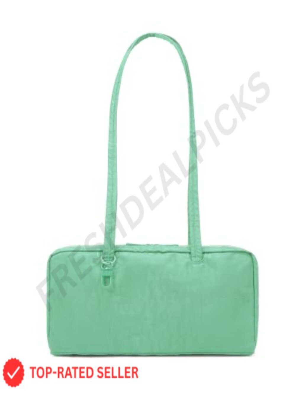 Lightweight Nylon Bowler Bag for Women East-West Shoulder Tote with Charm Loops